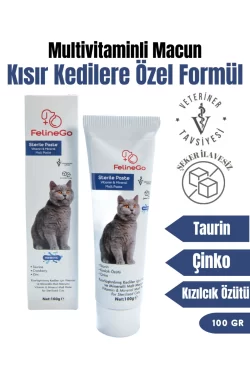 FelineGo Sterile Malt Paste 100g Kısırlaştırılmış Kediler Için Özel Formüllü Multivitaminli Malt Macun