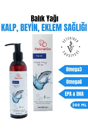 FelineGo Kedi Ve Köpek Için Omega 3 Ve 6 Içerikli Balık Yağı- Bağışıklık Sistemi Tüy Bakımı